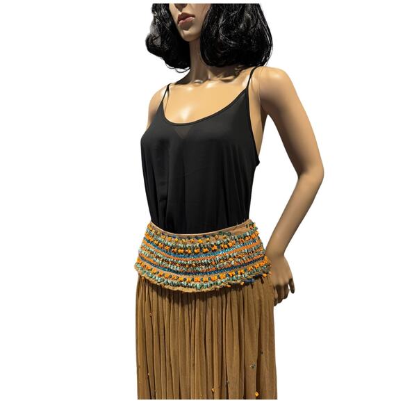 Boho tulle skirt-colored stones & beads by Christopher Fischer size small - Picture 6 of 16